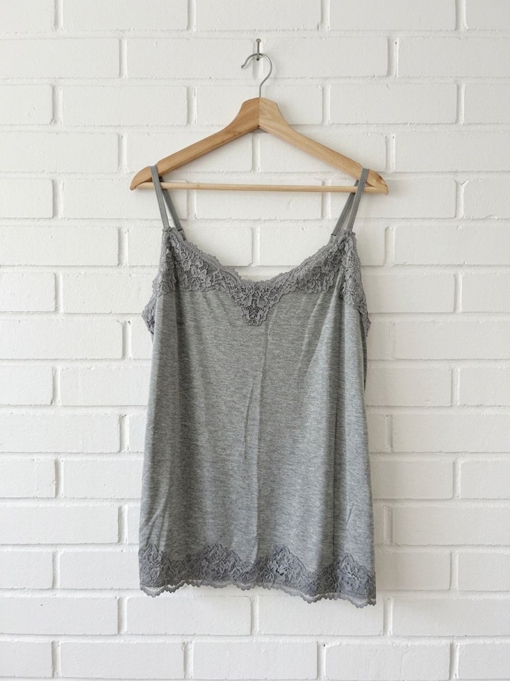 Lane Bryant grey Rayon Spandex Lace Cami Tank Top 14/16